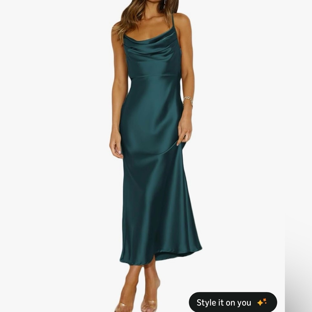Satin open back dress